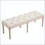 Banc d'entrée français touffeté avec pieds en bois sculpté - 47,2 po-129894725-129894728-129894729