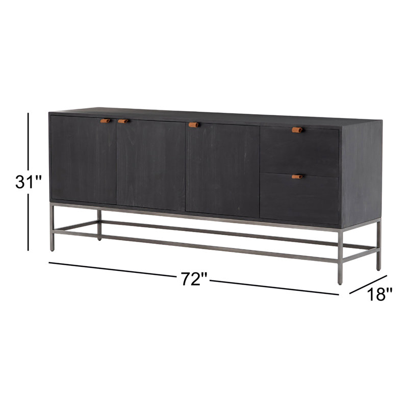 Trey 72'' W Sideboard, Black Wash Poplar