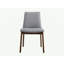 Ensemble de 2 chaises d'appoint Kaela en tissu gris clair et finition noyer
