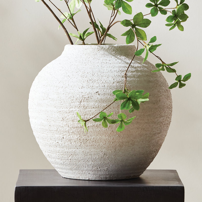 Easton Handmade Terracotta Table Vase, 10.75" H x 11.75" W x 11.75" D