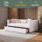 Twin Size Upholstered Daybed With Ergonomic Design Backrest And 2 Drawers-317434515