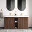 Meuble-lavabo autoportant en noyer Winston GALAN 60F-1940031108-1940031110