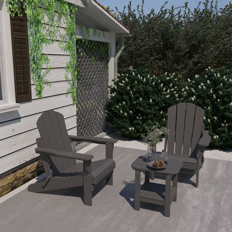 Chaise Adirondack pliable pour l'extérieur, Gris