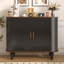 Armoire à boissons cannelée pour boissons alcoolisées et café avec 6 porte-bouteilles et 3 porte-verres-2082032568