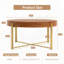 Table basse ronde avec pieds croisés et épissure à grain de bois - Bois de sapin