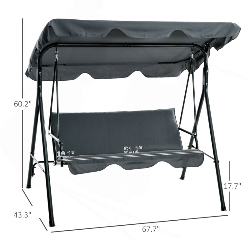 Fauteuil à baldaquin inclinable réglable, balancelle de patio extérieur, pour patio, jardin