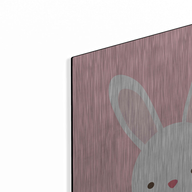 «Cuddly Bunny» par Ann Kelle - reproduction d'art non encadrée sur métal, H 12 po x l 12 po x P 0,13 po