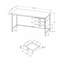Computer Desk, Home Office, Laptop, Storage Drawers, 55"L, Work, Laminate, Black Metal, Contemporary, Modern-1120561151