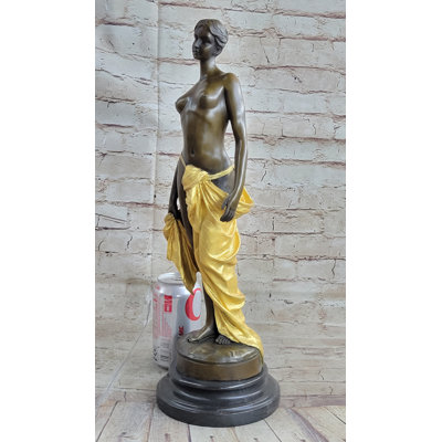 Ayshah Art Deco Gilt Nude Girl Bronze Sculpture Museum Quality Hot Cast Figurine Figure