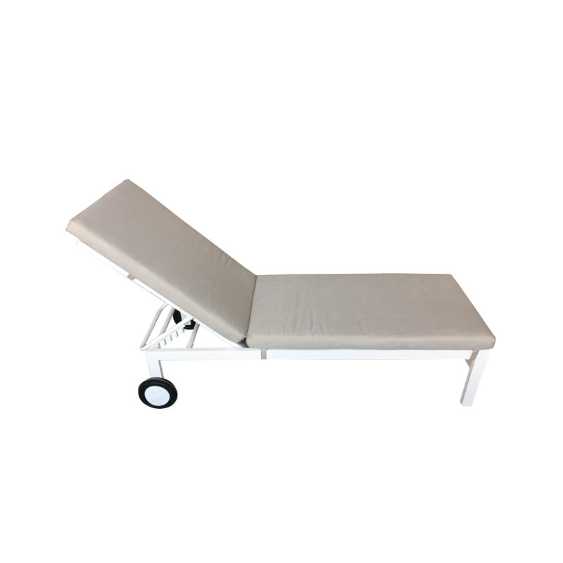Abhik 193cm Long Reclining Single Chaise with Cushions, White