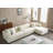 L-Shape Sectional Sofa With Deep Tufted Velvet Upholstered Right Chaise Modular Sofa  Beige