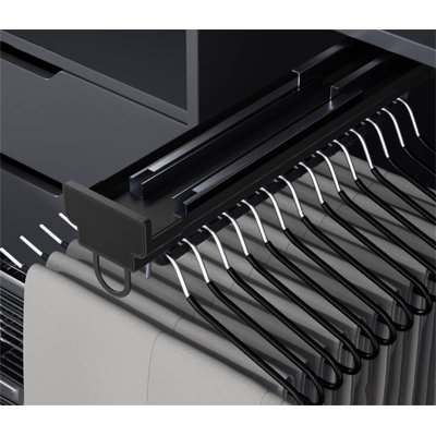 Porte-pantalons rétractable avec rail coulissant