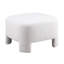 Blanc, 73 cm L x 73 cm l x 47 cm H, aucun assemblage requis, douceur incomparable, forme carrée arrondie, repose-pieds multifonctionnel, structure en bois d'eucalyptus, assise mi-ferme, tissu, design moderne, utilisable comme repose-pieds et