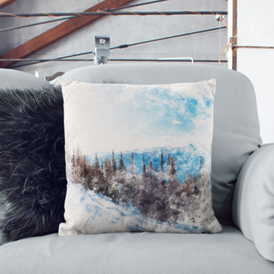 Revelstoke Mountain in Canada Cushion with Filling