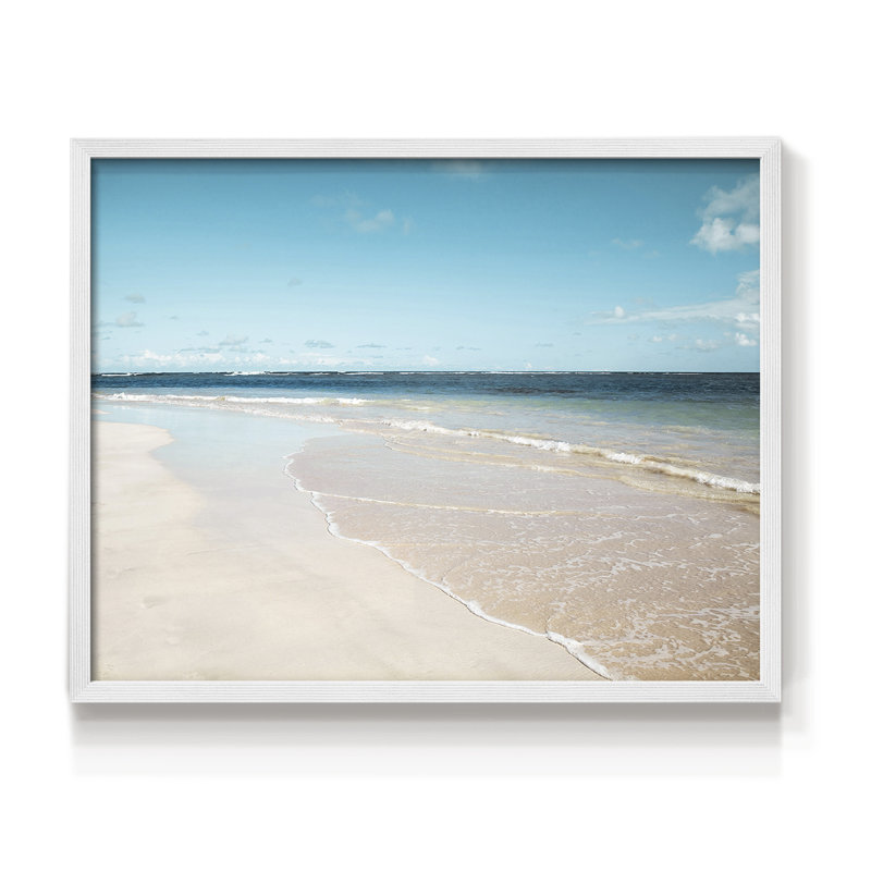 Sugar Sand Beach -Framed Print - Restickable, H 8 po x l 10 po, Blanc