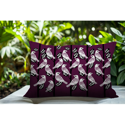 Oreiller rectangulaire réversible intérieur / extérieur Keaton Bird