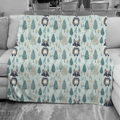 Raccoon Critter Throw Blanket