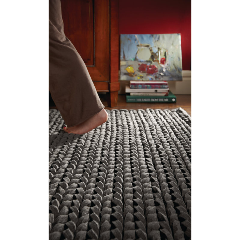 Quinte Solid Colour Wool Area Rug, Rectangle 120 x 170cm