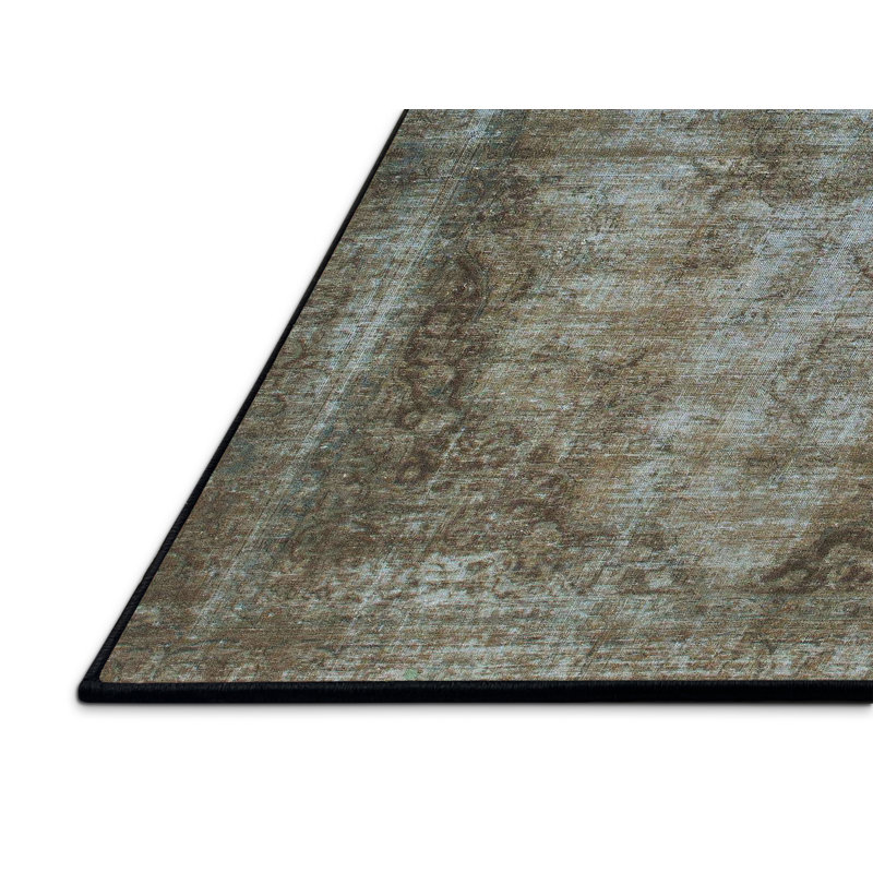 Tapis gris foncé en laine Power Loom, Rectangle 8 pi x 10 pi