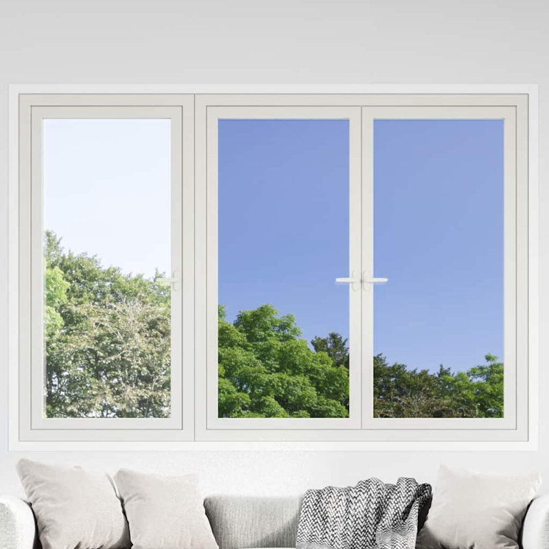 Solar Film Static Reflective Effect Privacy Window Film Silver PVC, 60cm H x 2000cm W