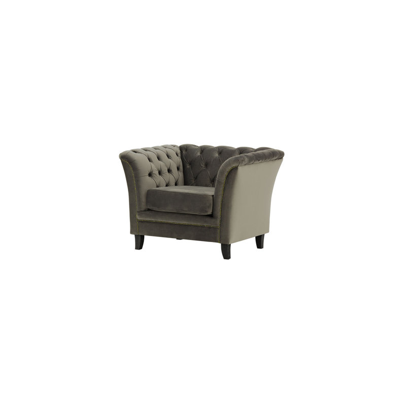 Milana Velvet Armchair, Dark Grey, Black