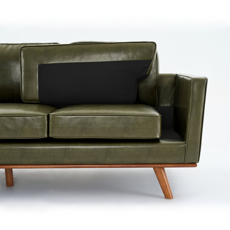 Canapé en cuir Reeves, Similicuir performance vert olive