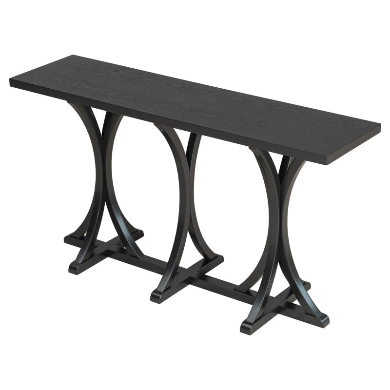 Console en bois Thedrick 59,8 po, Noir