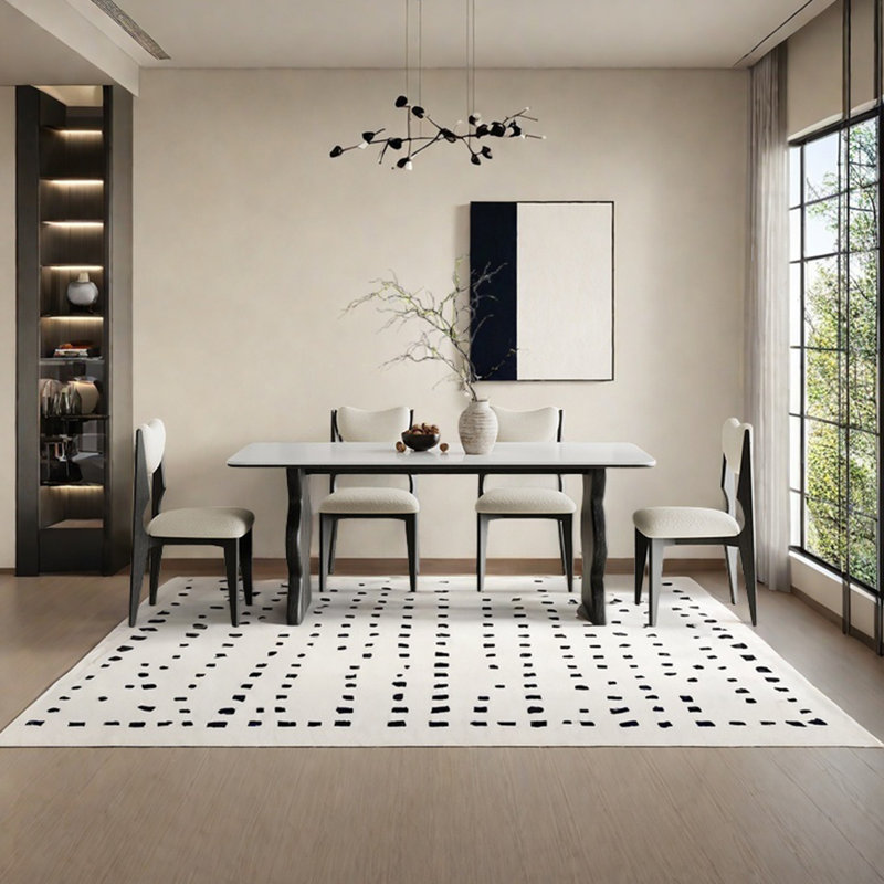 Table de salle à manger en bois de frêne de style Wabi-sabi, H 29,52 po x L 78,74 po x l 31,49 po