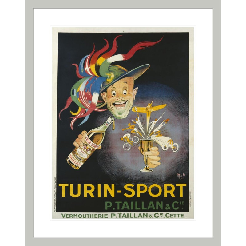 Affiche «Turin-Sport Alcoic Beverage» par Mich, impression giclée encadrée, 29.48" H x 23.5" W