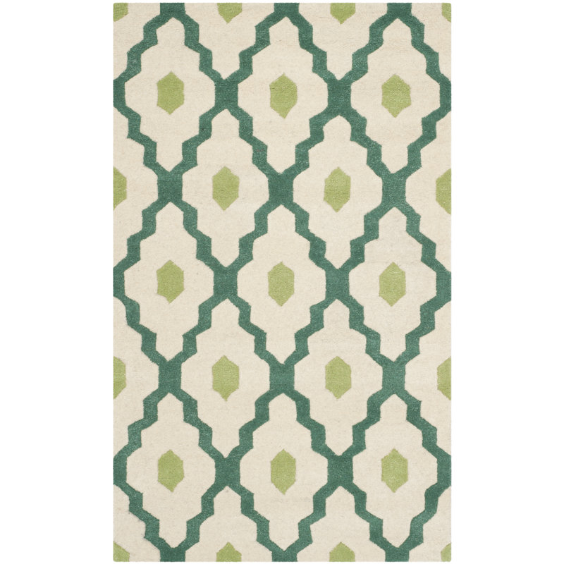Carolene Hand Tufted Wool Geometric Rug, Rectangle 3' x 5'
