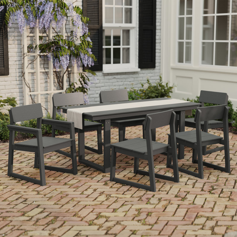 Ensemble repas d'extérieur 7 pièces 7 pièces, Grey
