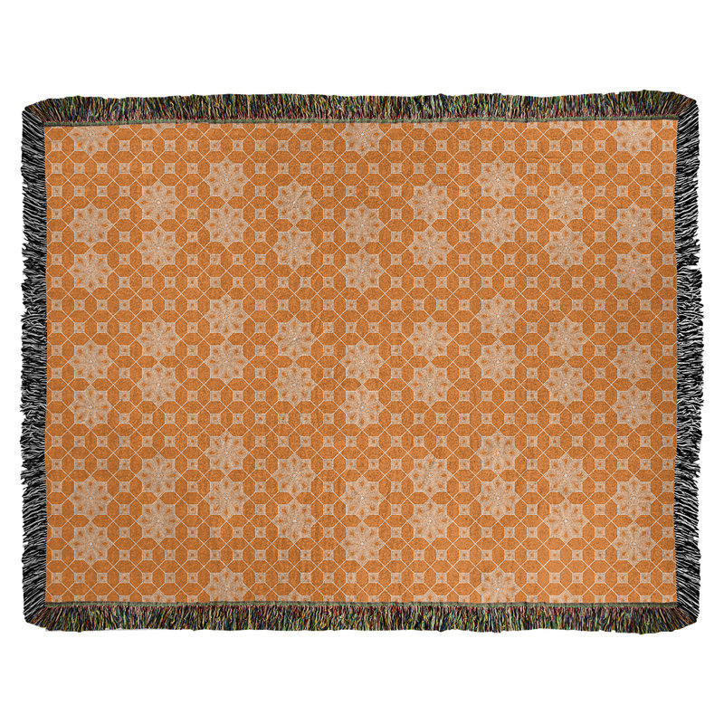 Couverture tissée Katelyn Elizabeth, L 60 po x L 80 po, Orange clair