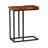 Gamay Teak Wood Live Edge Top Side End Brown Accent Table with Black Metal Base