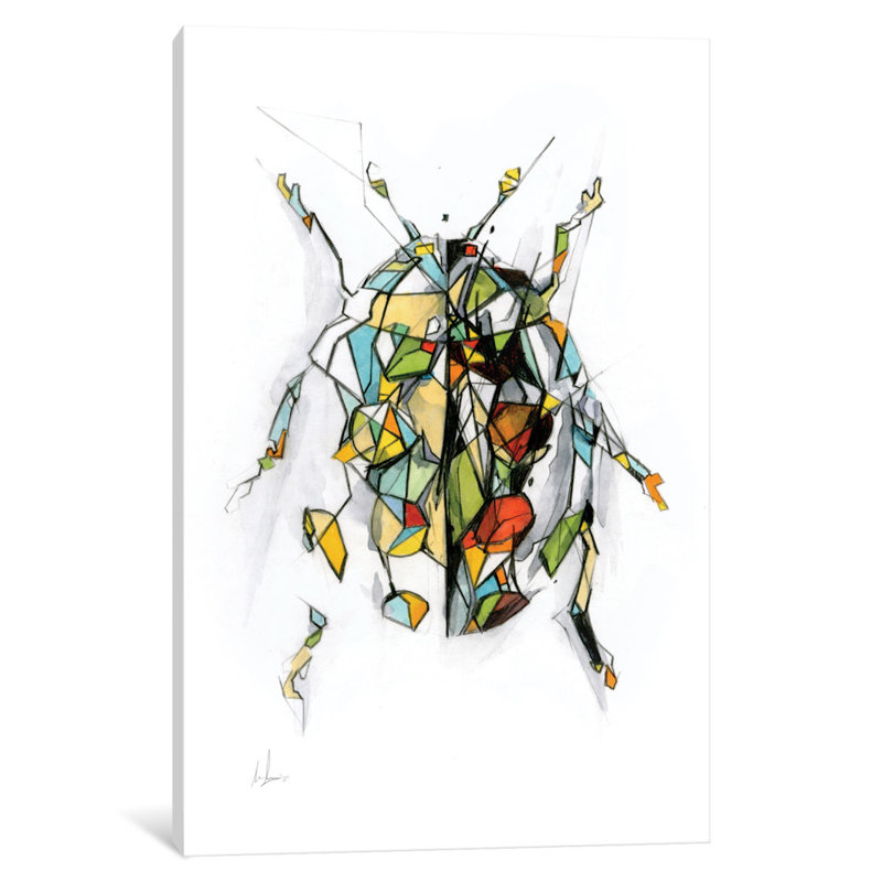 « ladybird », impression sur toile tendue, H 24 po x l 16 po x P 1 po, Papier d'art encadré noir, Blanc