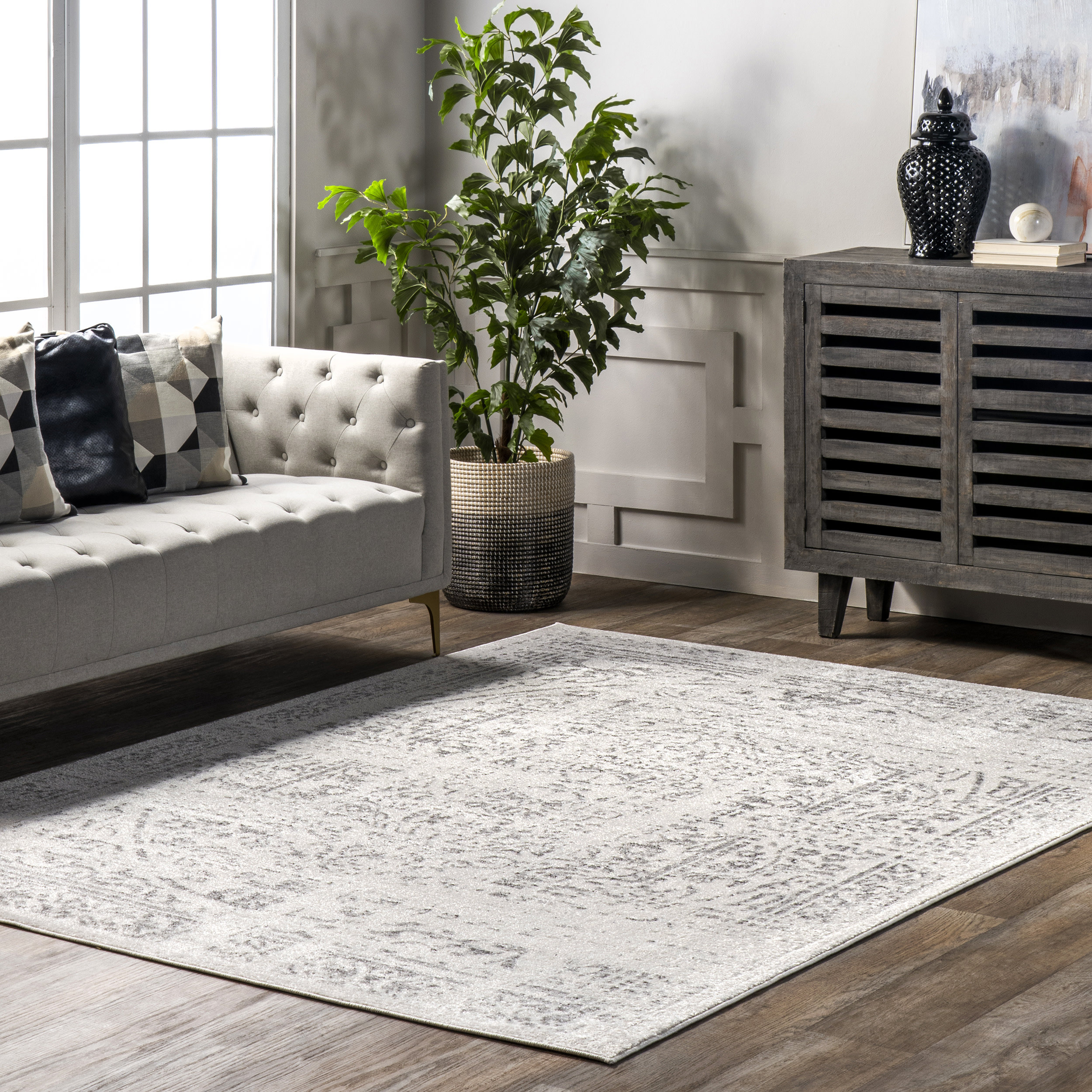Dream Home | Greyson Collection | Grey Marble Microfiber Scatter Rug, 27 x  45