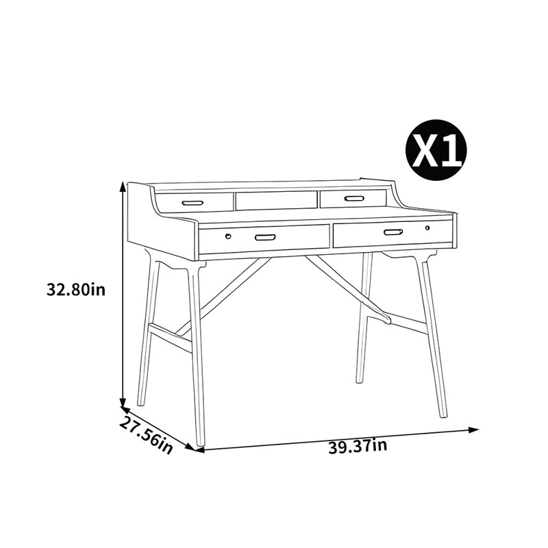 Bureau de style européen rétro simple