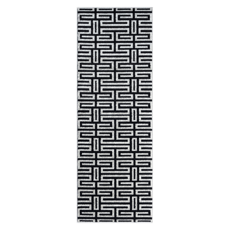 Vladya Grey Abstract Geometric Area Rug, Rectangle 5'3" x 7'3"