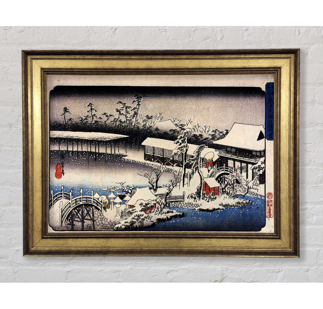 Hiroshige Tempelkomplex im Schnee - Einzelne Bilderrahmen Kunstdrucke