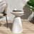 Outdoor Metal End Table - Large, Modern Style, White, Iron, 15"X15"X21.05", No Assembly Required 14.59In X 21.05In, Stable,-644656732