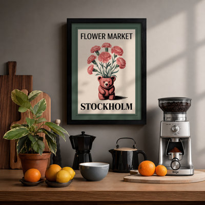 Flower Market Stockholm Vintage - Framed Print