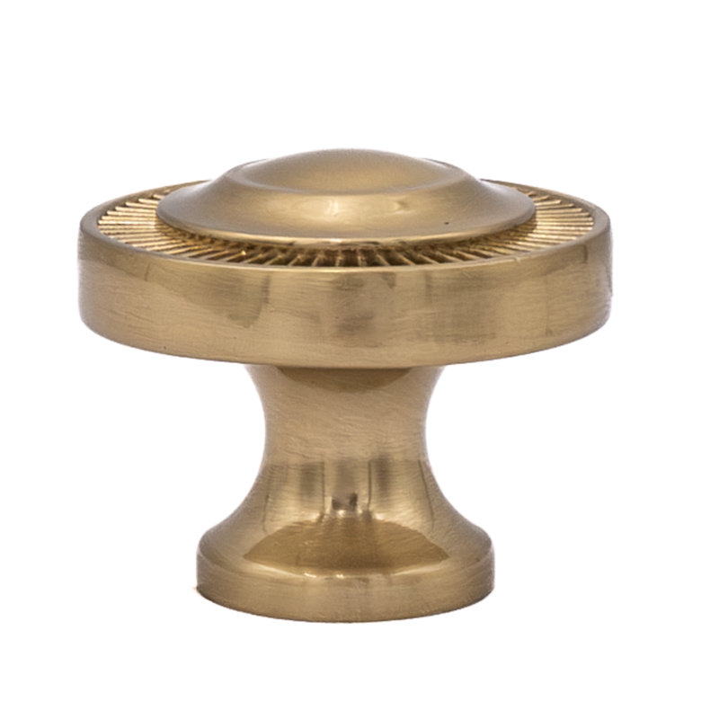 Minted 1 1/2" Diameter Satin Brass Round Knob, Satin Brass, 1.5"