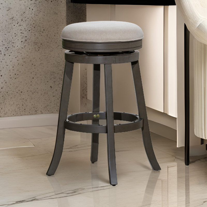 Tabouret Keisha, Tabouret de bar (siège d'une hauteur de 30 po), Gris, Beige