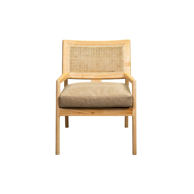Chaise Brittnei en céladon Collins, Cuir véritable moyen jaune