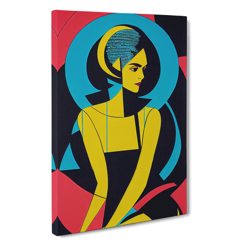 XV1022-5049X Vivid Abstract Woman - Print, Wrapped Canvas, 50cm H x 35cm W, No Matte