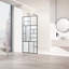 Meridian LineArt Meridian 34 in W x 74 in H Framed Shower Screen in Matte Black with Mixed Glass