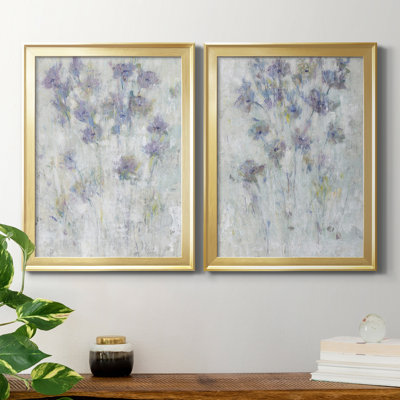 Lavender Floral Fresco I - 2 Piece Picture Frame Painting Set on Canvas