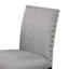 Ensemble de 2 chaises à hauteur de comptoir 24 pouces Sie, garniture cloutée, tissu gris, bois noir