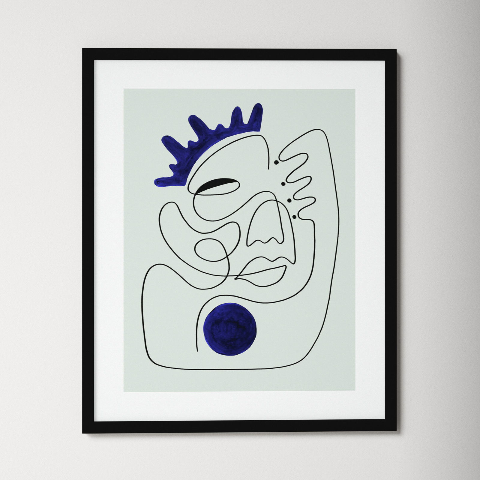 El Rey Print by Shatha Al Dafai, Noir Black Framed, 33.38" H x 27.38" W x 0.875" D