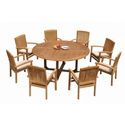 Ensemble repas 6 pièces teck Masuda