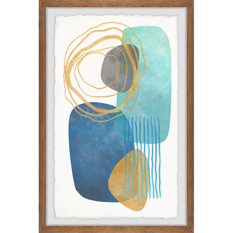Twin Blue Lagoon - Single Picture Frame Painting, 30 cm H x 20 cm W
